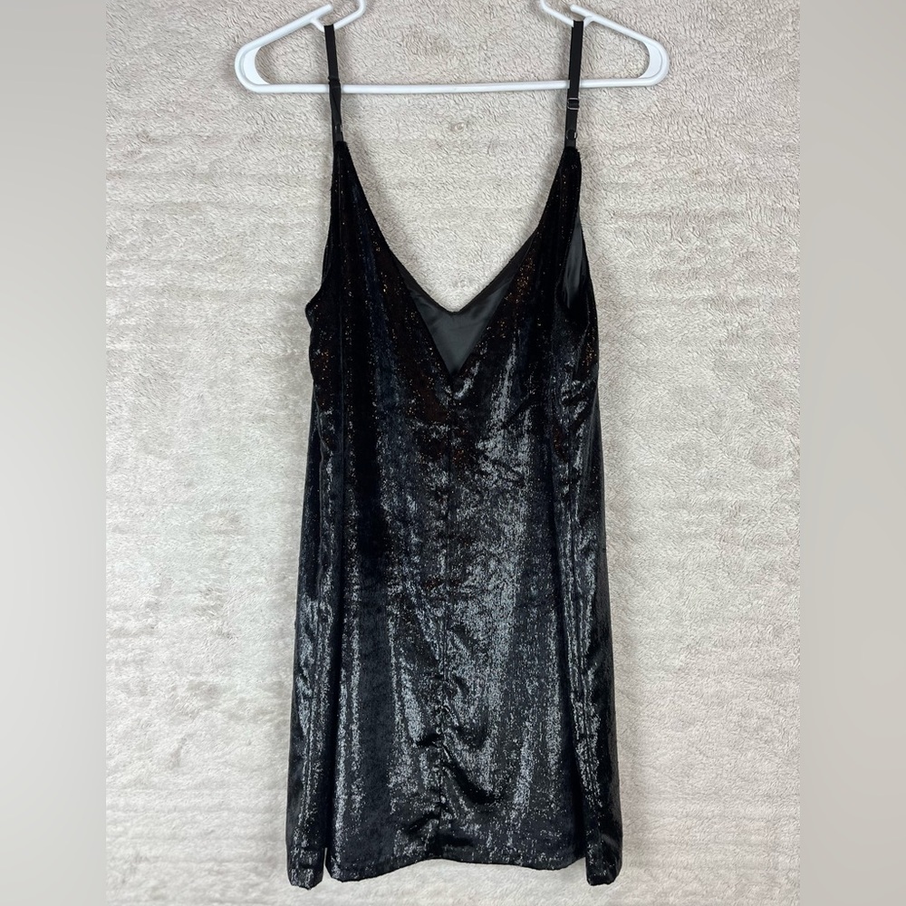 MINKPINK Black Liquid Velvet Slip Dress Shimmer Sz XS Cocktail Nightclub Party - Picture 16 of 16